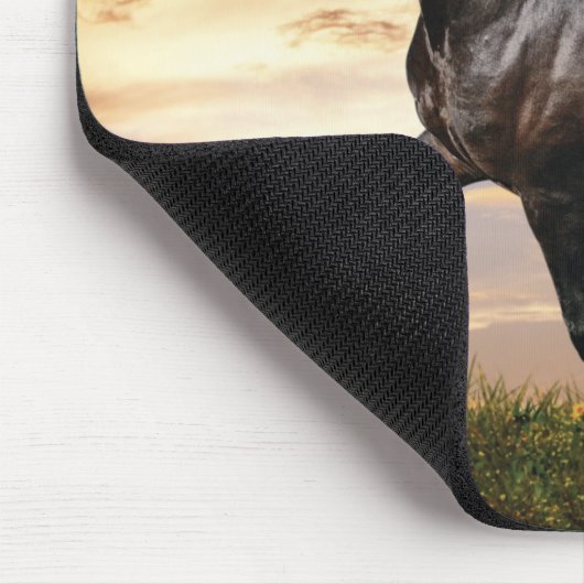 Schönes Schwarzes Pferd Mousepad (Ecke)