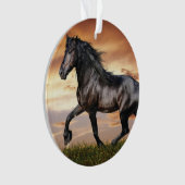 Schönes Schwarzes Pferd Ornament (Vorderseite)