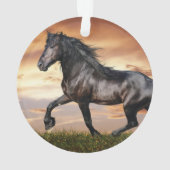 Schönes Schwarzes Pferd Ornament (Rückseite)