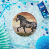 Schönes Schwarzes Pferd Pappteller (Party)