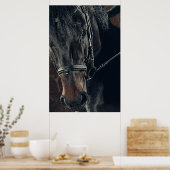 Schönes Schwarzes Pferd Poster (Küche)
