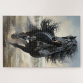 Schönes schwarzes Pferd Puzzle (Horizontal)