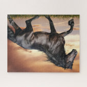 Schönes Schwarzes Pferd Puzzle (Horizontal)