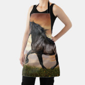 Schönes Schwarzes Pferd Schürze (InSitu)