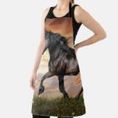 Schönes Schwarzes Pferd Schürze (InSitu)