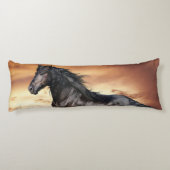 Schönes Schwarzes Pferd Seitenschläferkissen (Rückseite)