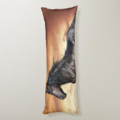 Schönes Schwarzes Pferd Seitenschläferkissen (Rückseite (Vertikal))