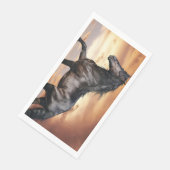 Schönes Schwarzes Pferd Serviette (Ecke)