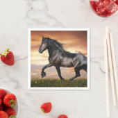 Schönes Schwarzes Pferd Serviette (Beispiel)