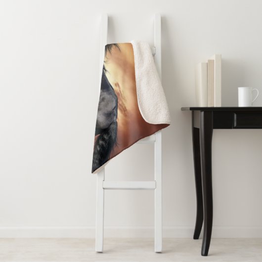 Schönes Schwarzes Pferd Sherpadecke (Beispiel)