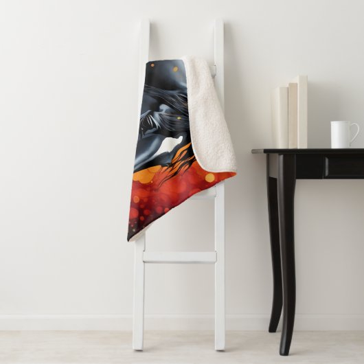 Schönes Schwarzes Pferd Sherpadecke (Beispiel)