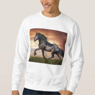 Schönes Schwarzes Pferd Sweatshirt
