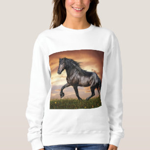 Schönes Schwarzes Pferd Sweatshirt