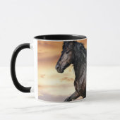 Schönes Schwarzes Pferd Tasse (Links)