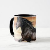 Schönes Schwarzes Pferd Tasse (Vorderseite Links)