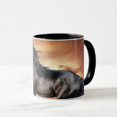 Schönes Schwarzes Pferd Tasse (VorderseiteRechts)