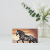 Schönes Schwarzes Pferd Visitenkarte (Stehend Vorderseite)