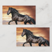 Schönes Schwarzes Pferd Visitenkarte (Vorne/Hinten)