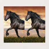 Schönes Schwarzes Pferd Visitenkarten (Außenseite Aufgefaltet)