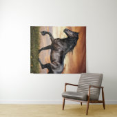 Schönes Schwarzes Pferd Wandteppich (Beispiel (Horizontal))