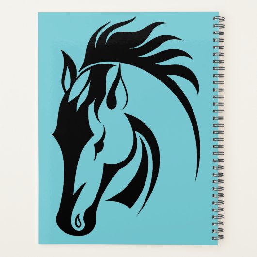 Schönes Schwarzes Pferd Wochenend/Monatsplaner Planer (Rückseite)