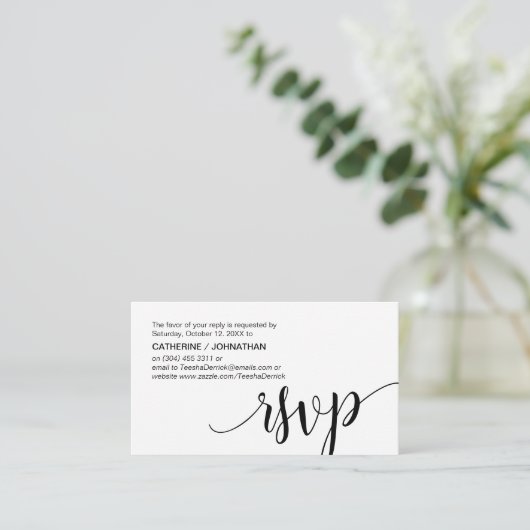 Schönes Schwarzes Skript, UAWG response, Begleitkarte (Stehend Vorderseite)