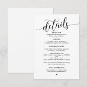 Schönes, schwarzes Skript, unsere Hochzeitdetails Begleitkarte (Vorne/Hinten)