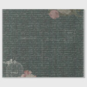 Schönes schwarzes Skriptwrapping Paper mit rosa Ro Geschenkpapier (Flach)