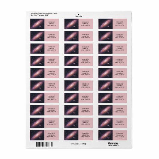 Schönes Schwarzes und Mauve Galaxy Universum (Vorne)