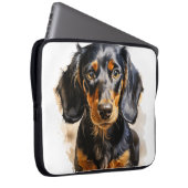 SCHÖNES SCHWARZES UND TAN DACKEL PUPPING HUND LAPTOPSCHUTZHÜLLE (Vorne Rechts)