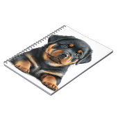 SCHÖNES SCHWARZES UND TAN ROTTWEILER HUND NOTIZBLOCK (Linke Seite)