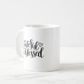 Schönes schwarzes Zitat Kaffeetasse (Vorderseite Links)