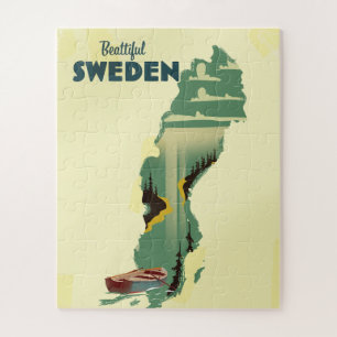 Schönes Schweden Reiseplakat Puzzle