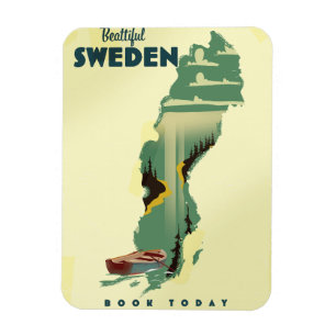 Schönes schwedisches Reiseplakat Magnet