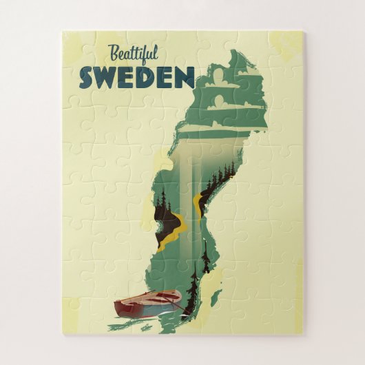 Schönes schwedisches Reiseplakat Puzzle (Vertikal)