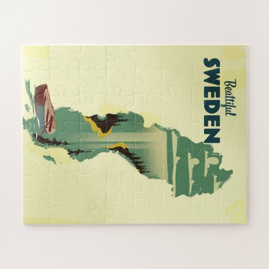 Schönes schwedisches Reiseplakat Puzzle (Horizontal)