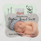 Schönes Script Baby Einladung Boy oder Mädchen (Vorne/Hinten)