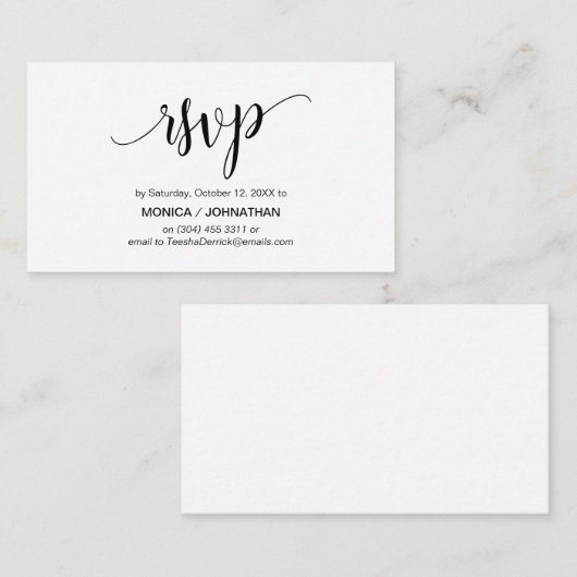 Schönes Script, Black, Celebration UAWG response Begleitkarte (Vorne/Hinten)