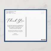 Schönes Script Blue Two Foto Collage Vielen Dank Postkarte (Rückseite)