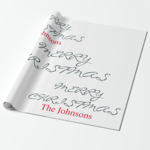 SCHÖNES SCRIPT FROHE WEIHNACHTEN PERSONALISIERTER  GESCHENKPAPIER