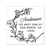 Schönes Script handGezeichnet florale Rücksendeadr Permastempel (Design)