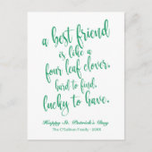 Schönes Script Irish Proverb St. Patrick's Day Postkarte (Vorderseite)