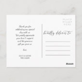 Schönes Script-Liebe & Dankeschön-Wedding-Foto Postkarte (Rückseite)