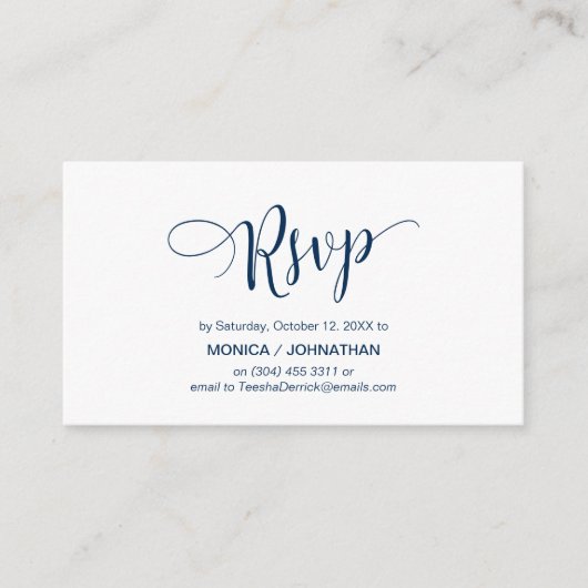 Schönes Script, Navy Blue, UAWG response Begleitkarte (Vorderseite)