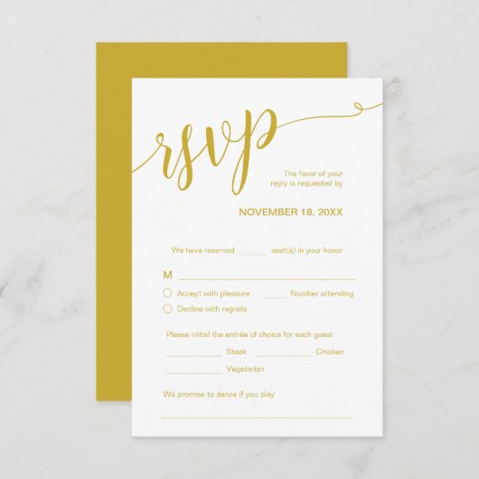 Schönes Script, UAWG, Gelbes Gold, Respekt Begleitkarte (Vorne/Hinten)