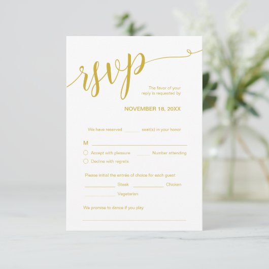 Schönes Script, UAWG, Gelbes Gold, Respekt Begleitkarte (Stehend Vorderseite)