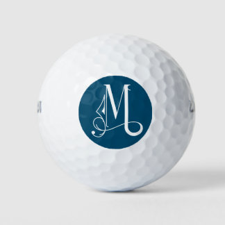 Schönes Scroll Monogram Letter M Golf Ball