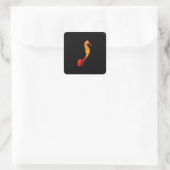 Schönes Seepferd vorne Quadratischer Aufkleber (Tasche)