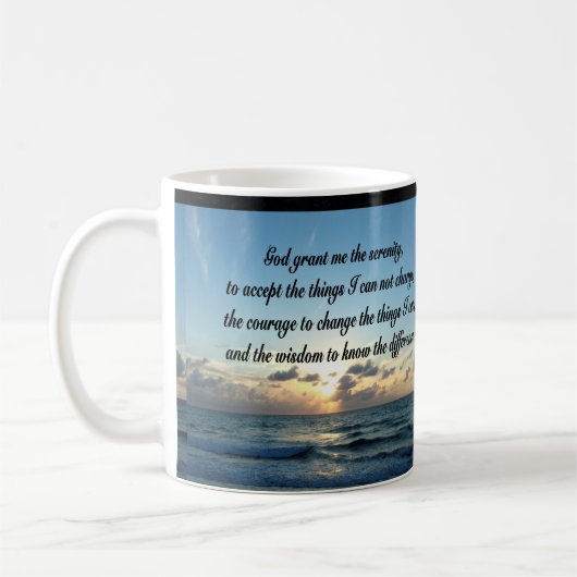 SCHÖNES SERENITY PRAYER OCEE FOTO KAFFEETASSE (Links)
