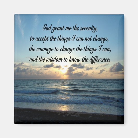 SCHÖNES SERENITY PRAYER OCEE FOTO MAGNET (Vorne)